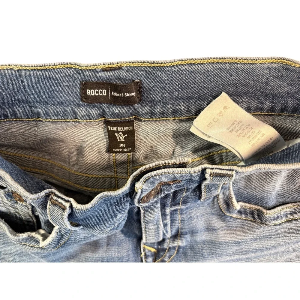 True Religion Rocco Relaxed Fit Skinny Jeans Mens 29 (30x32.5) Blue Denim Cotton